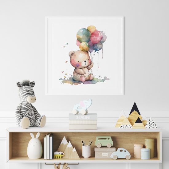 Poster for Kids - Bear Balloons