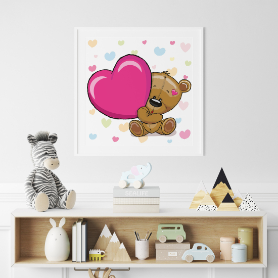 Poster for Kids - Bear hearts