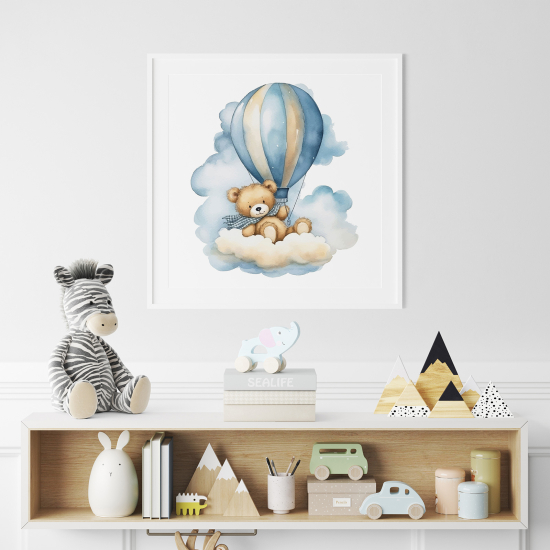 Poster for Kids - Bear Hot Air Balloon