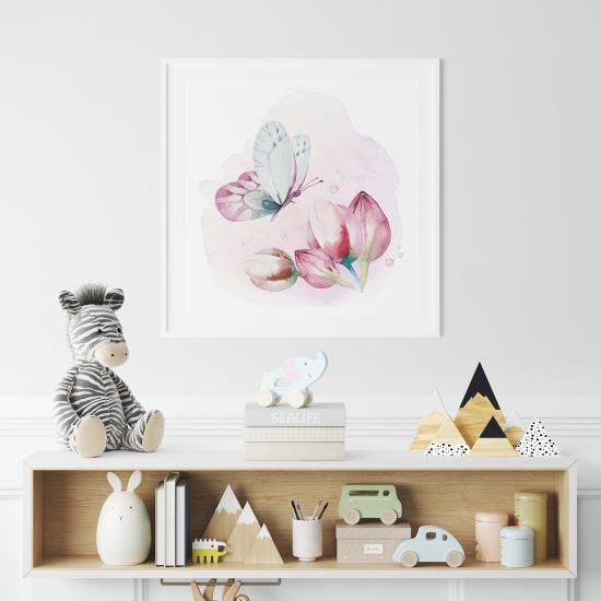 Poster for Kids - Butterfly flowers