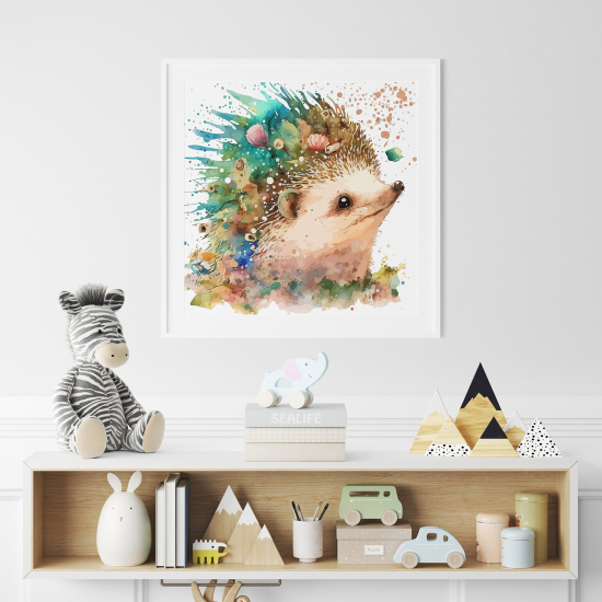 Poster for Kids - Colored hedgehog