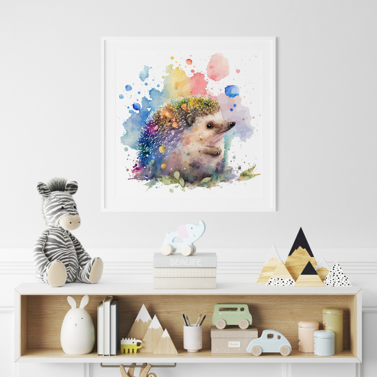 Poster for Kids - Colored hedgehog