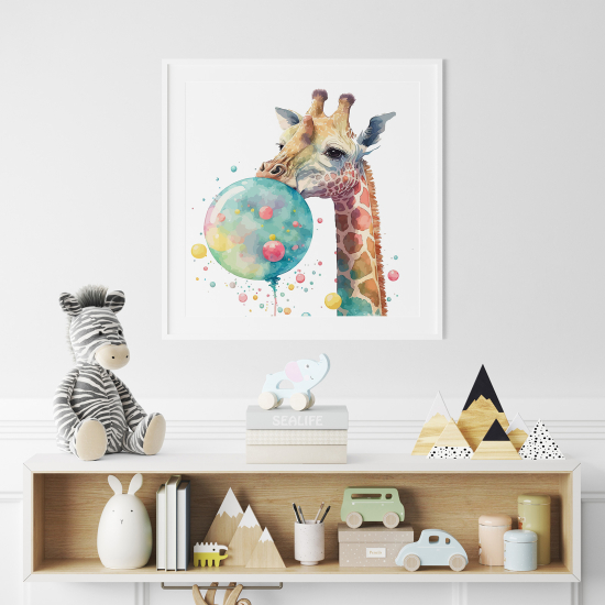 Poster for Kids - Colorful bubble giraffe