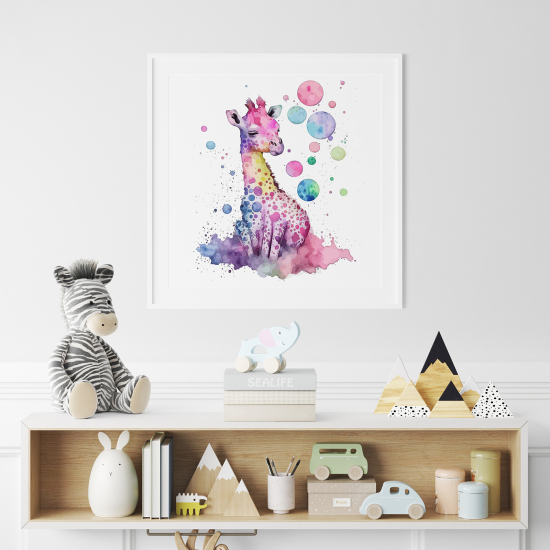 Poster for Kids - Colorful bubble giraffe