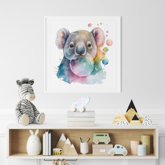 Poster for Kids - Colorful bubble koala