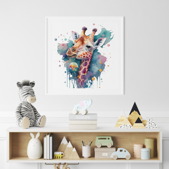 Poster for Kids - Colorful giraffe