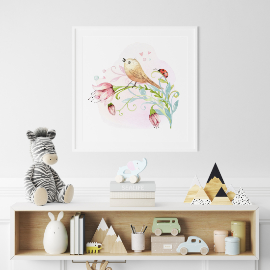 Poster for Kids - Floral Bird