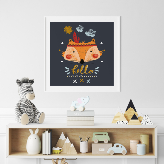 Poster for Kids - Fox Hello