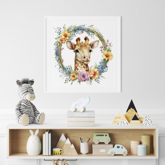 Poster for Kids - Giraffe flowers