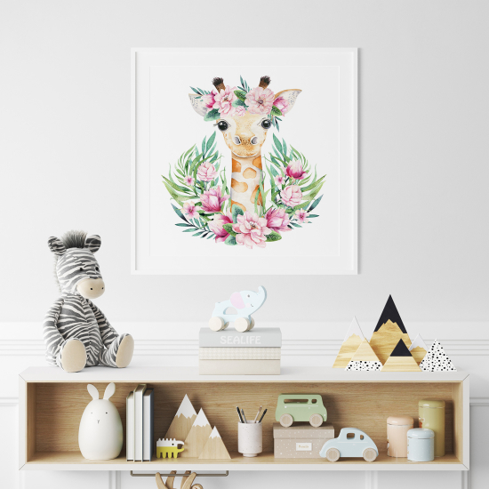 Poster for Kids - Giraffe flowers