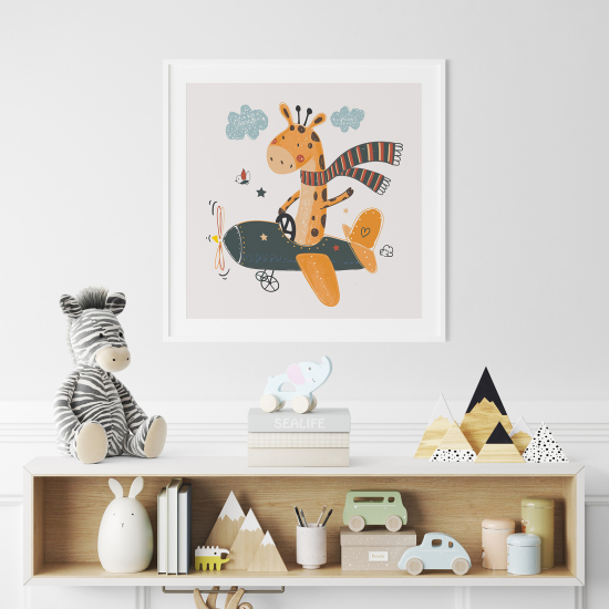 Poster for Kids - Giraffe Plane