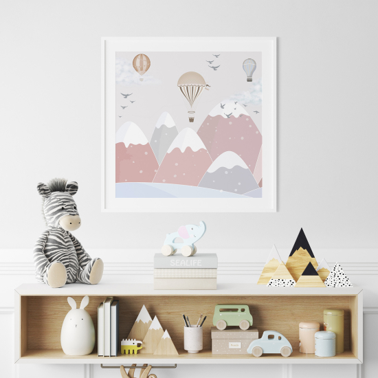 Poster for Kids - Hot air balloons mountains