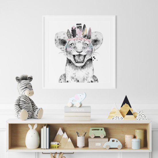 Poster for Kids - Indian Lion Cub