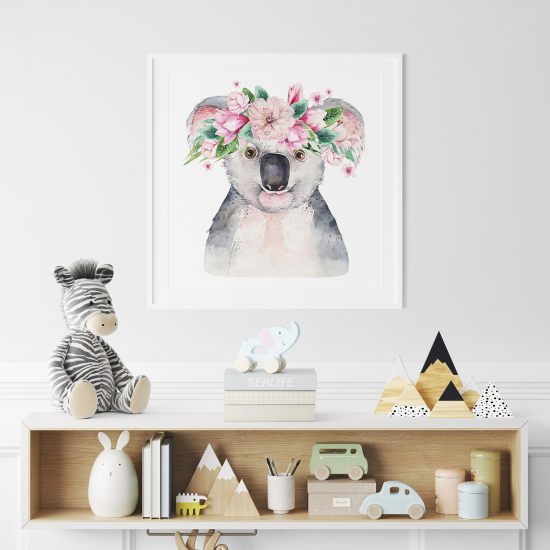 Poster for Kids - Koala flowers