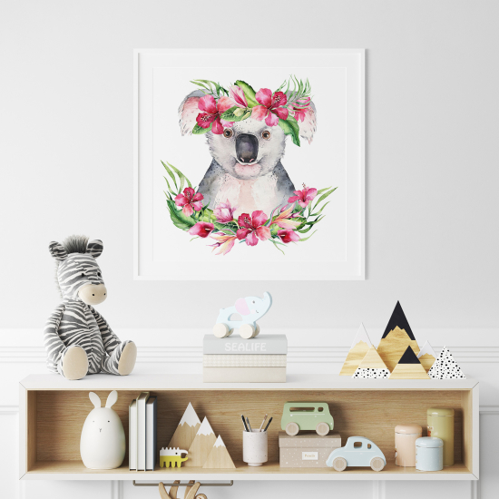 Poster for Kids - Koala flowers