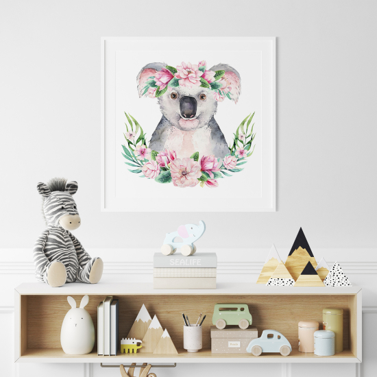 Poster for Kids - Koala flowers