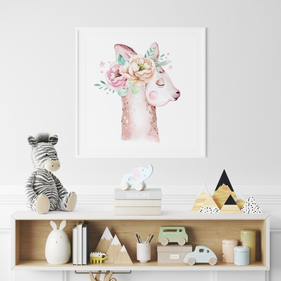 Poster for Kids - Lama flowers