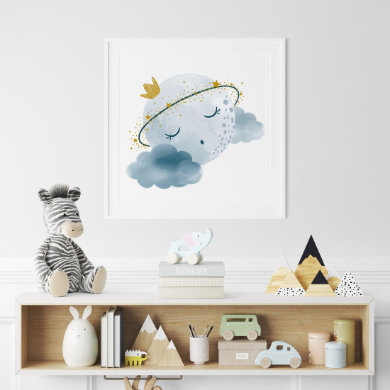 Poster for Kids - Moon Cloud Stars