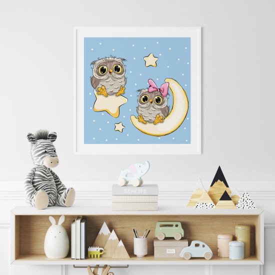 Poster for Kids - Moon Owls