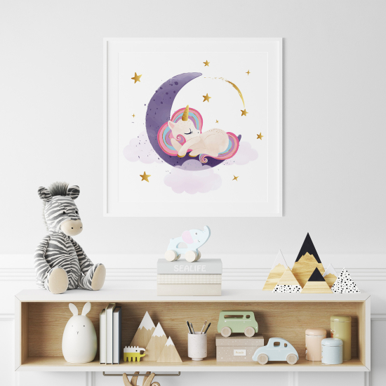 Poster for Kids - Moon Unicorn