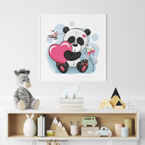 Poster for Kids - Panda heart