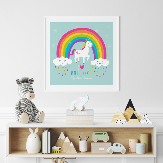 Poster for Kids - Rainbow Unicorn