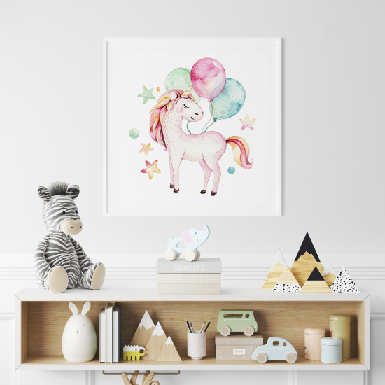 Poster for Kids - Unicorn balloons