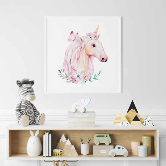 Poster for Kids - Unicorn flowers