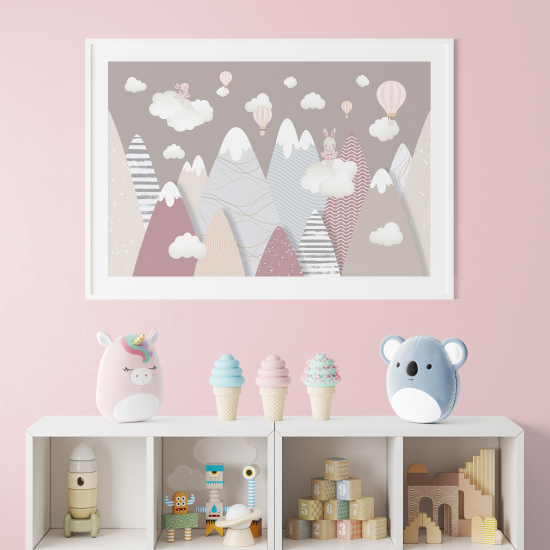 Posters for Kids - Hot Air Balloon Mountains