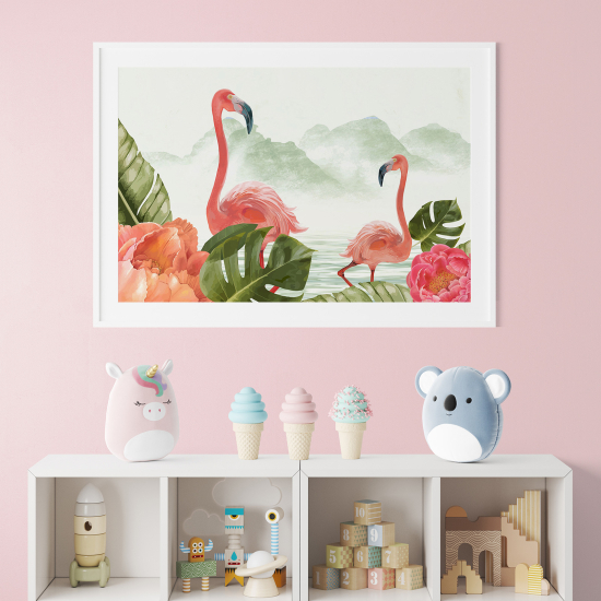 Posters for Kids - Pink flamingos