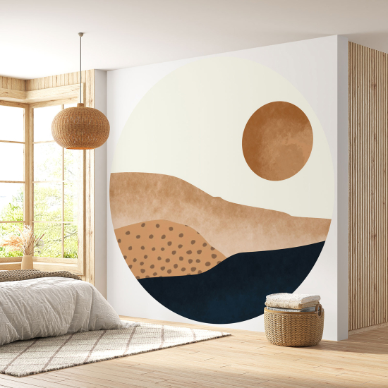 Round / Circle Wall Mural - Wallpaper - Abstract Landscape