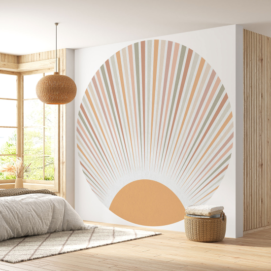 Round / Circle Wall Mural - Wallpaper - Boho