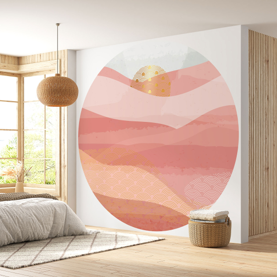 Round / Circle Wall Mural - Wallpaper - Boho