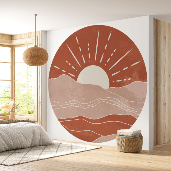 Round / Circle Wall Mural - Wallpaper - Boho