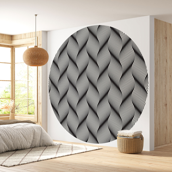 Round / Circle Wall Mural - Wallpaper - Braided pattern