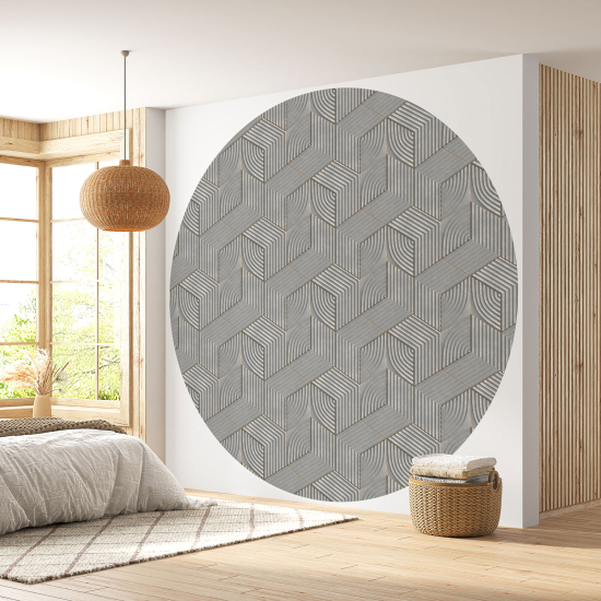 Round / Circle Wall Mural - Wallpaper - Braided pattern