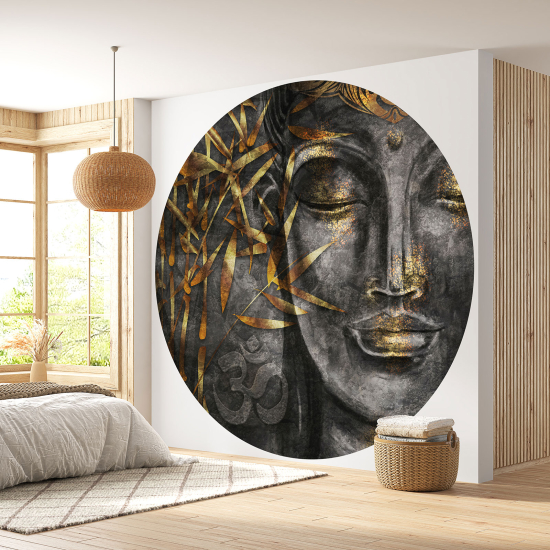 Round / Circle Wall Mural - Wallpaper - Buddha