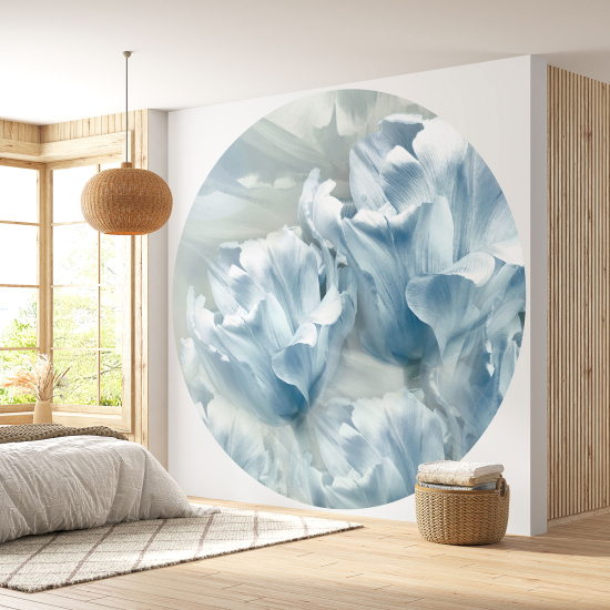 Round / Circle Wall Mural - Wallpaper - Floral pattern