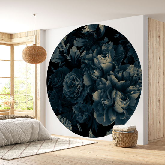 Round / Circle Wall Mural - Wallpaper - Floral pattern