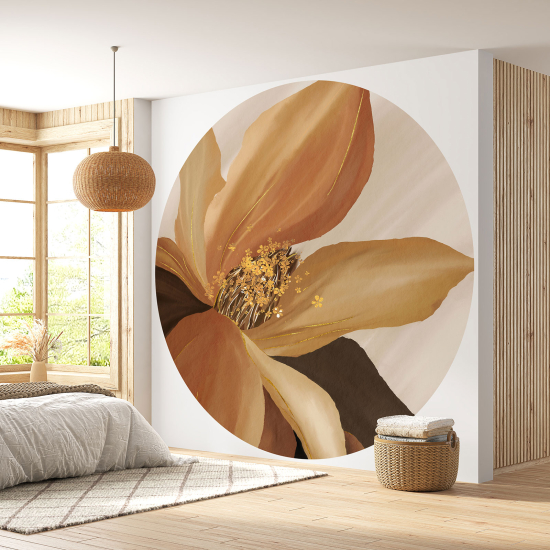 Round / Circle Wall Mural - Wallpaper - Flower