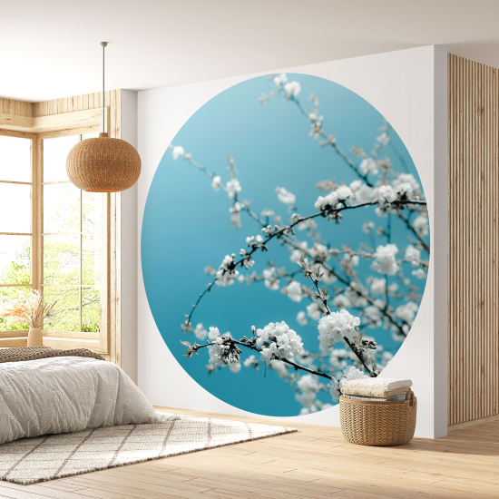 Round / Circle Wall Mural - Wallpaper - Flowers