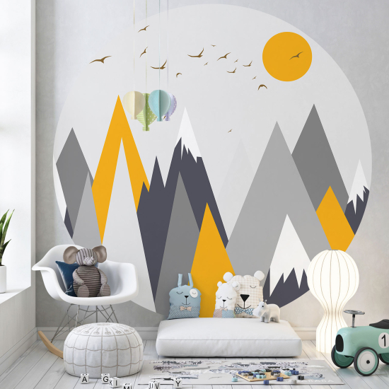 Round / Circle Wall Mural - Wallpaper for Kids - Landscape