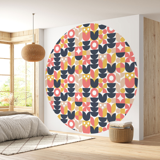 Round / Circle Wall Mural - Wallpaper - Geometric pattern