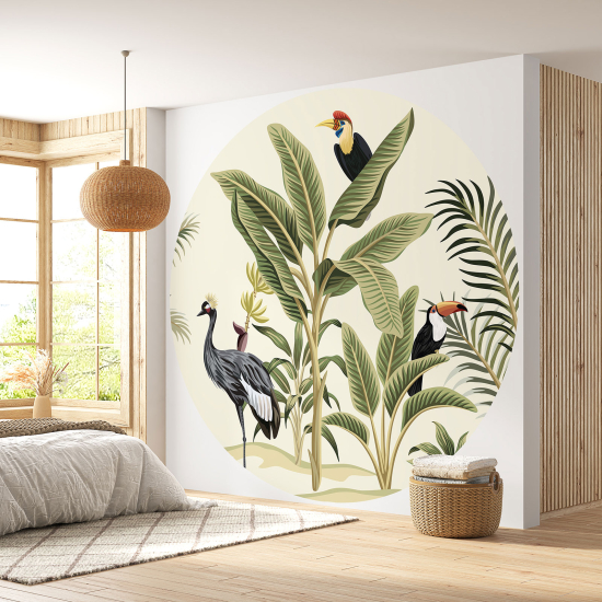 Round / Circle Wall Mural - Wallpaper - Jungle