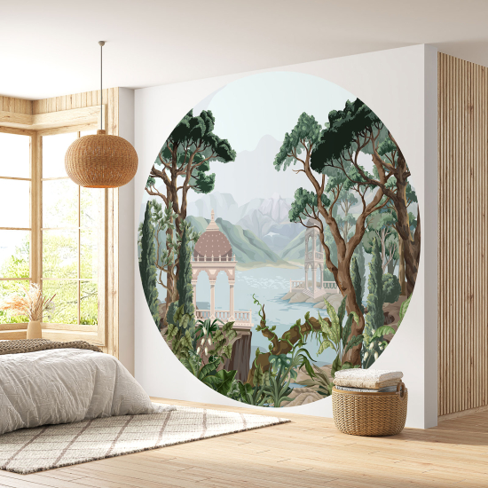 Round / Circle Wall Mural - Wallpaper - Landscape