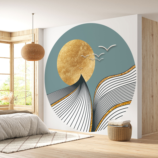 Round / Circle Wall Mural - Wallpaper - Landscape design