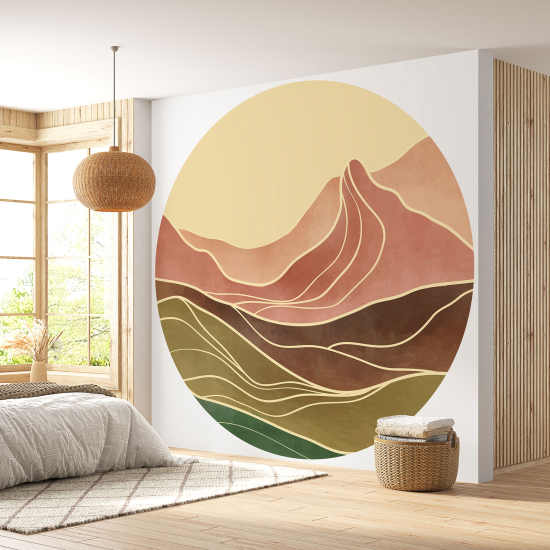 Round / Circle Wall Mural - Wallpaper - Landscape design