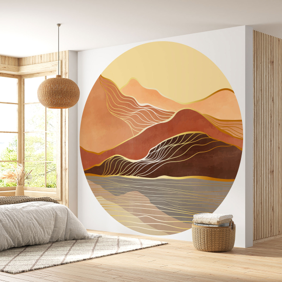 Round / Circle Wall Mural - Wallpaper - Landscape design