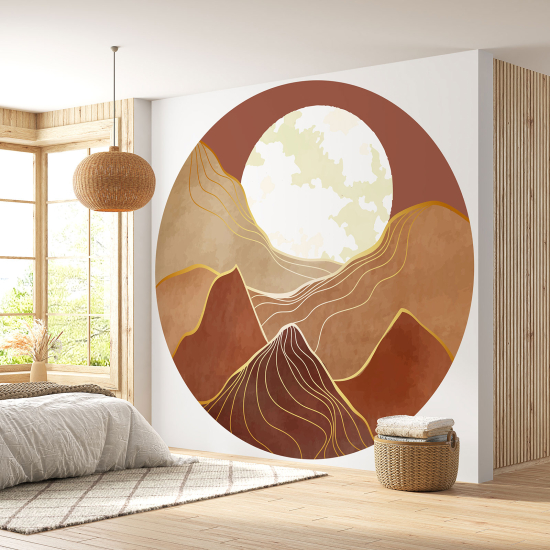 Round / Circle Wall Mural - Wallpaper - Landscape design