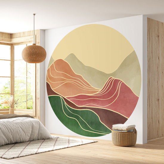 Round / Circle Wall Mural - Wallpaper - Landscape design